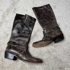 Double H Sonora 5221 Western Rustic Distressed Knee High Boots Size 9